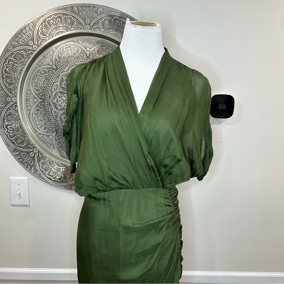 Catherine Malandrino olive green dress - Size 8 - Picture 7 of 13